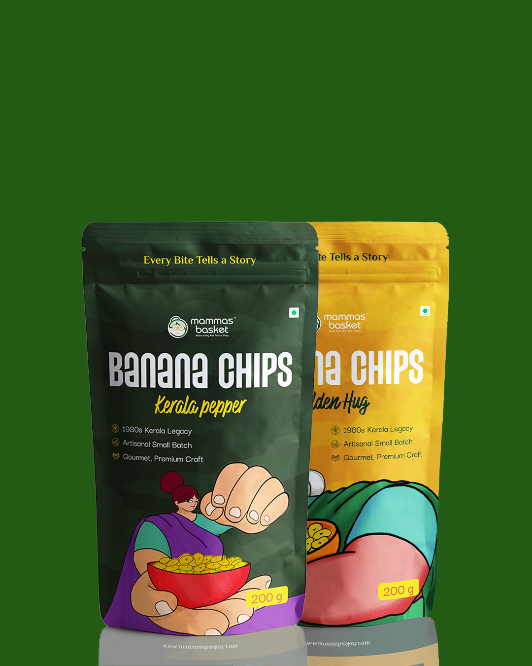 Mammas Basket Premium Banana Chips Combo-Kerala Classics Duo (2 Pack)