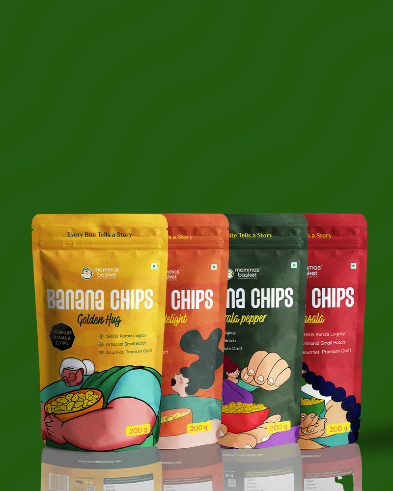 Mammas Basket Premium Banana Chips Combo-Flavor Explorer Box (4 Pack)