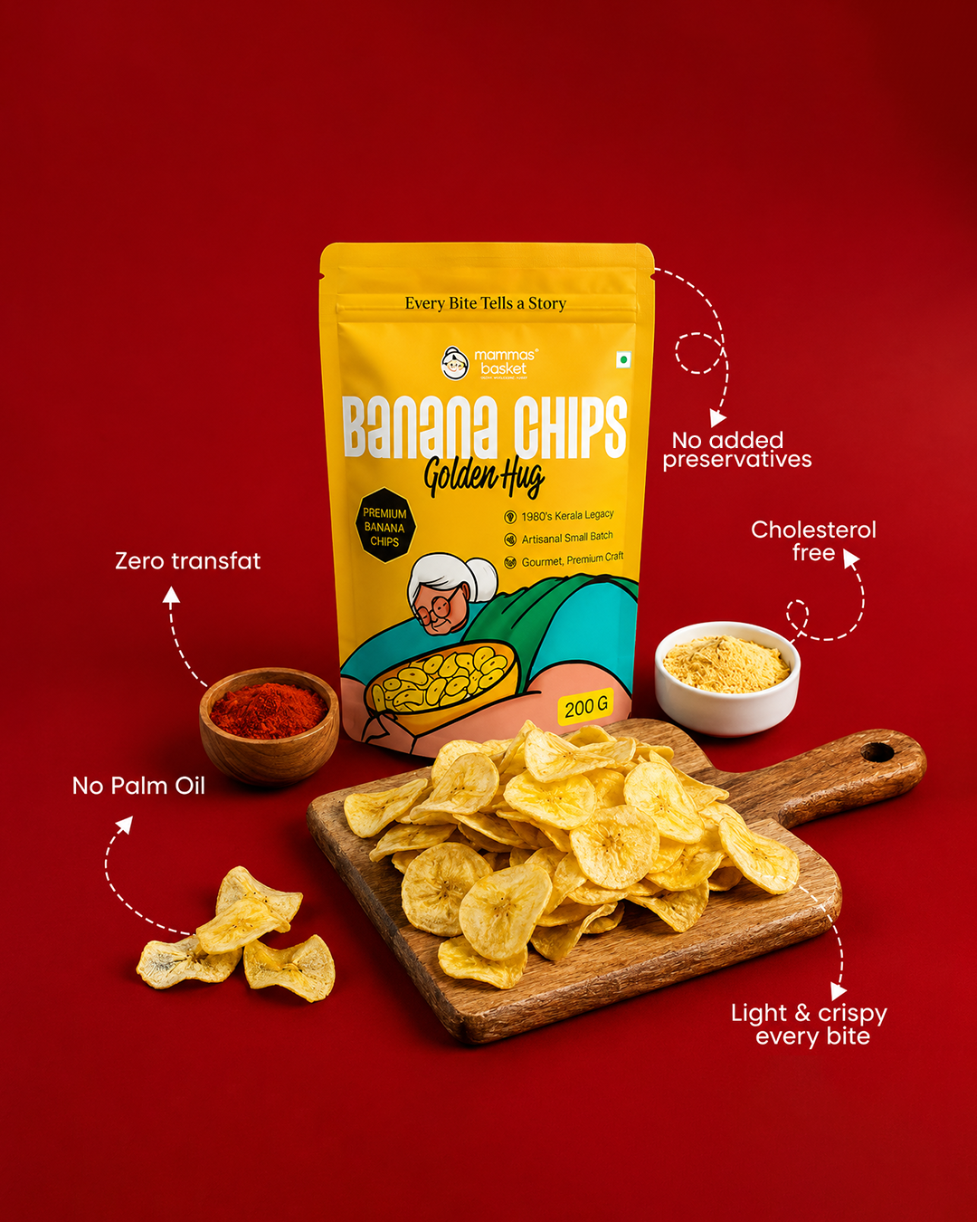 Mamma’s Basket Premium Banana Chips – Golden Hug Lite (1 Pack)