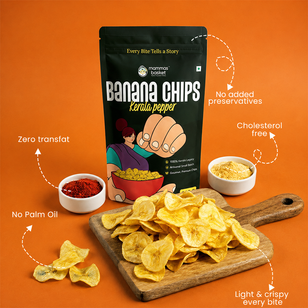 Mammas Basket Premium Banana Chips - Pepper