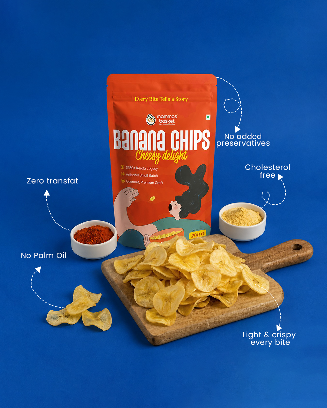 Mammas Basket Premium Banana Chips - Cheesy Delight (1 Pack)