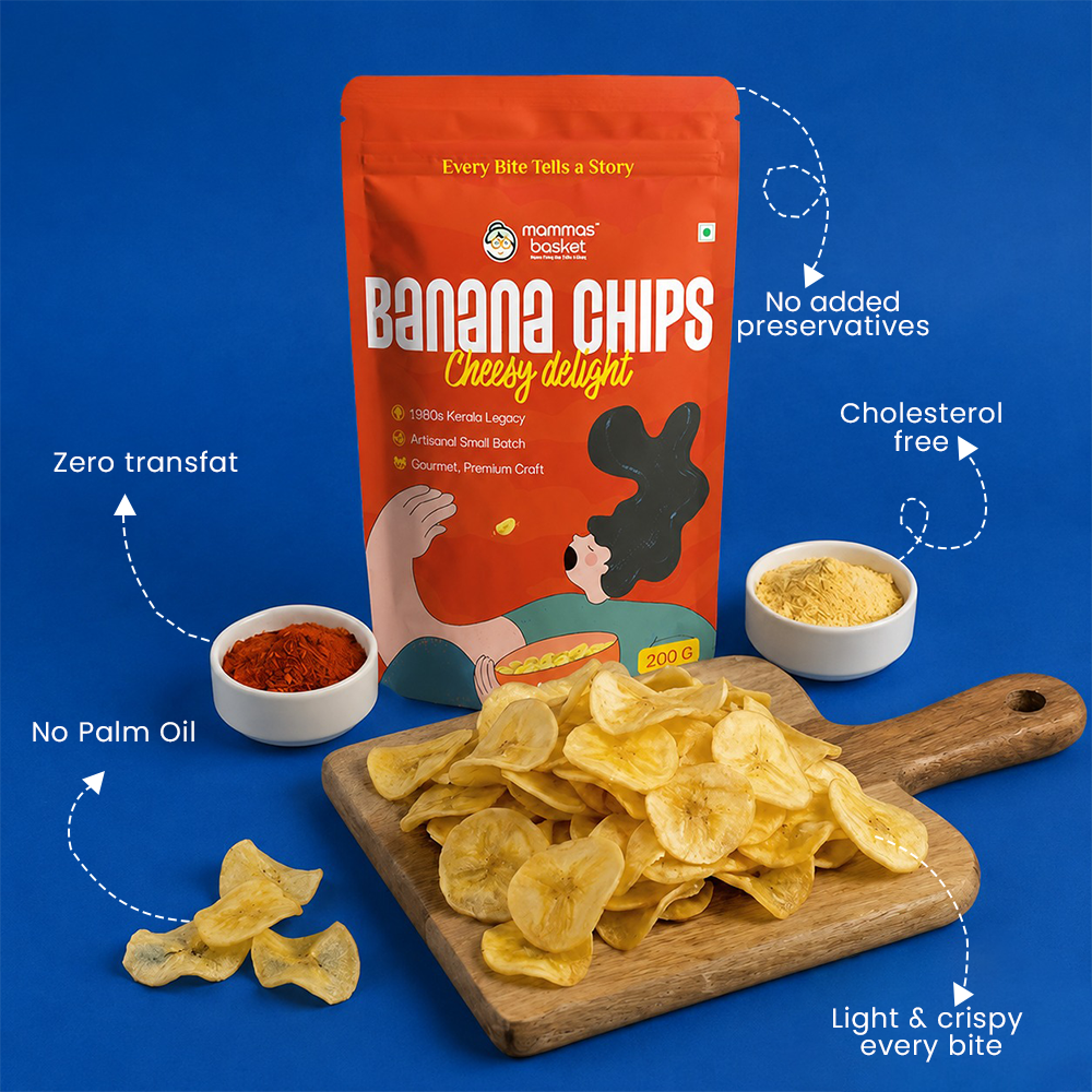 Mammas Basket Premium Banana Chips - Cheesy Delight