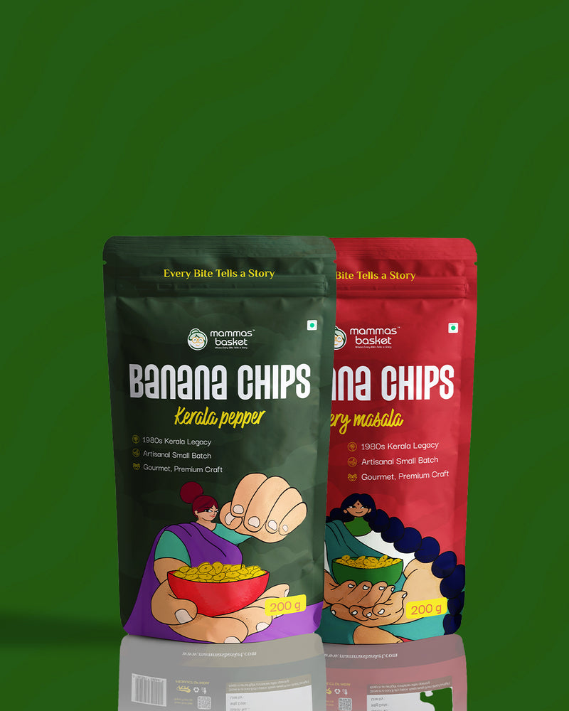 Mammas Basket Premium Banana Chips Combo-Spice Lovers Pack (4 Pack)