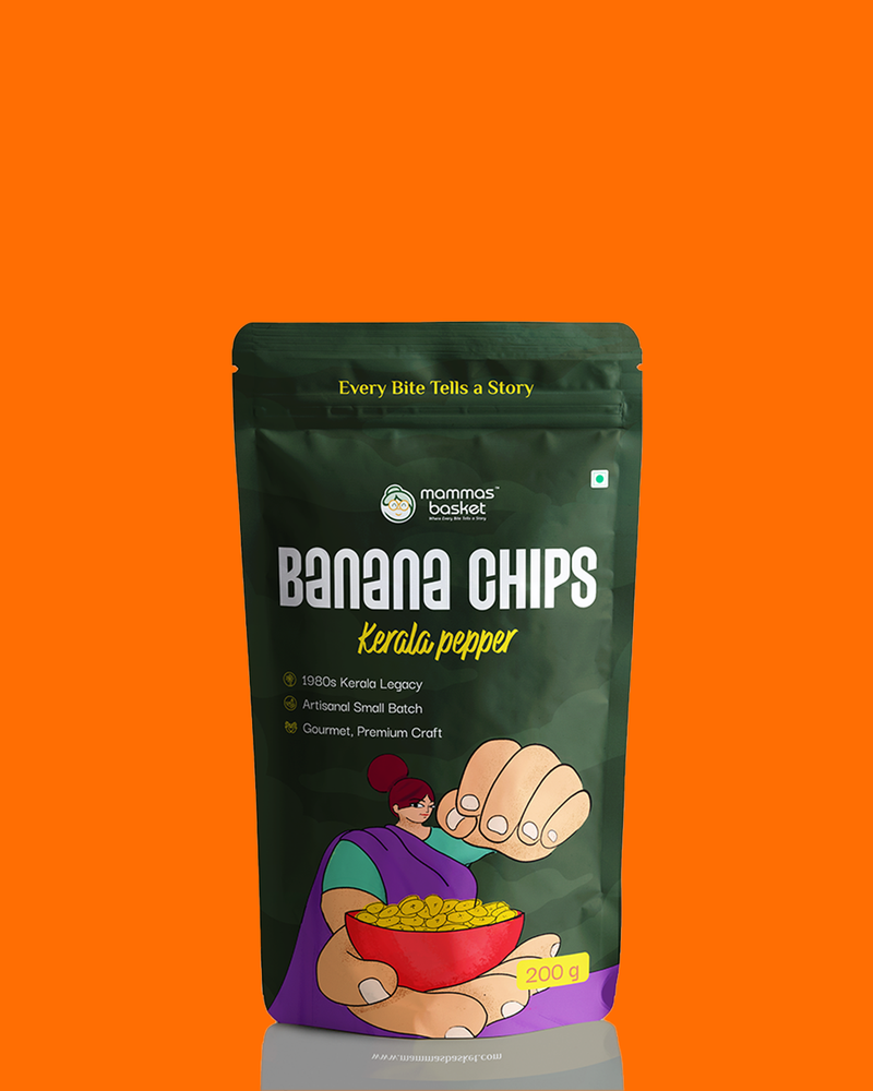 Mammas Basket Premium Banana Chips - Kerala Pepper  (1 Pack)